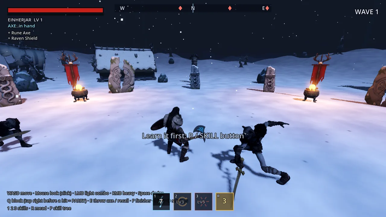 หมุนขวานพายุ ในเกม FIMBULWINTER